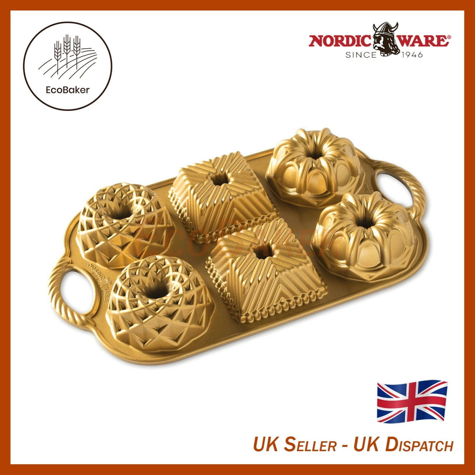 Nordic Ware 91277 - Gold Geo Bundtlette® - UK Dispatch