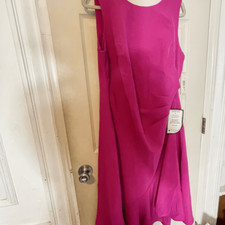 NEW Eliza J dress pink flare evening 14W assymetric bottoms womens