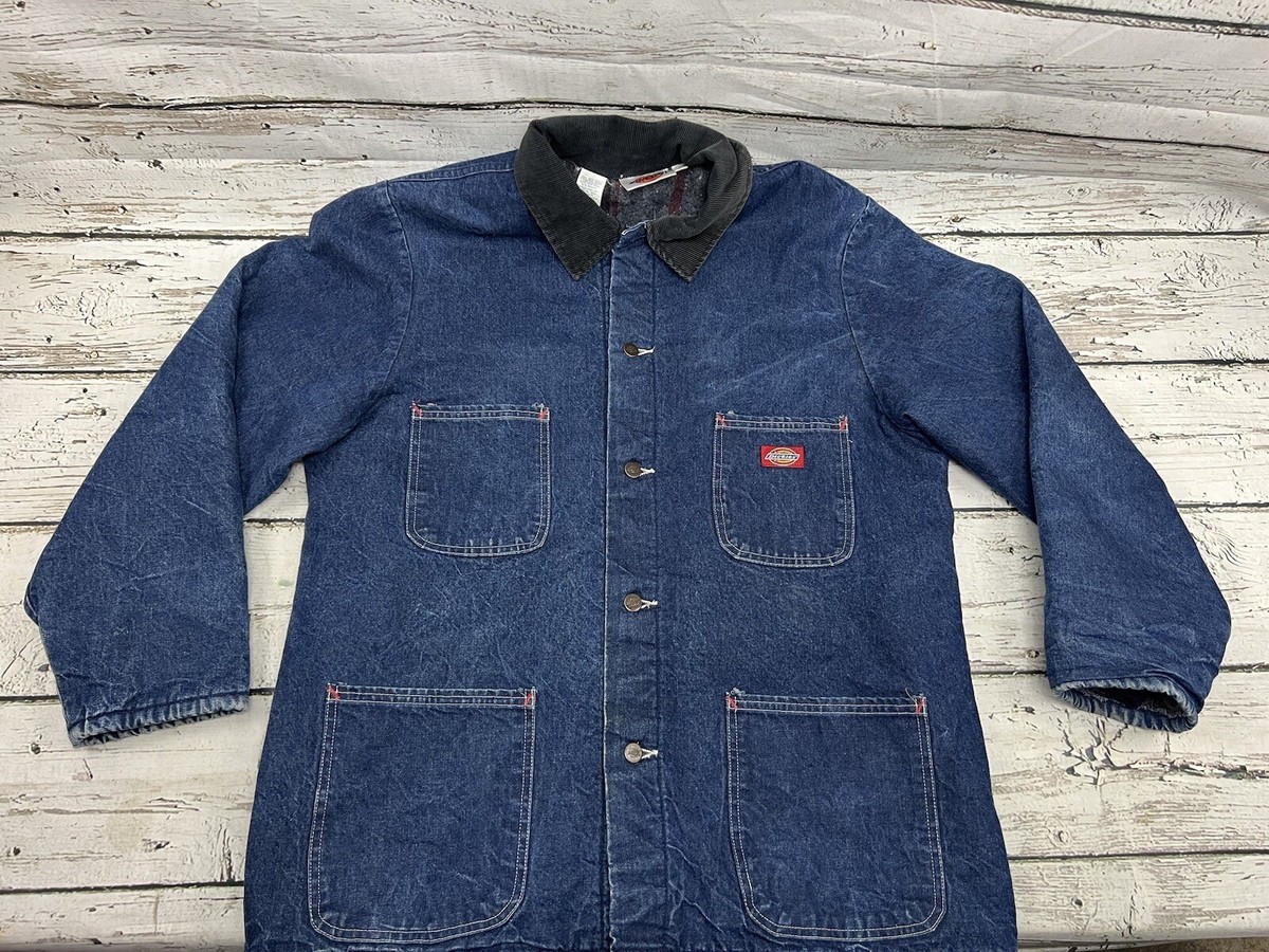 VTG Dickies Blue Denim Blanket Lined Chore Button Up Jacket VTG Dickies Blue Denim Blanket Lined Chore Button Up Jacket