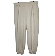 Beige Comfrt Weighted Sweatpants 2XL Elastic Waistband Cuffed Hem Has Marks