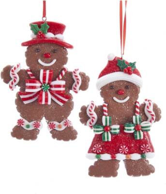 Kurt Adler D3626 - Gingerbread Cookie Ornaments -2er SET- 4,5'' (12 cm)