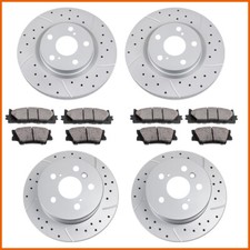 Front+Rear Drilled Brake Rotors Brake Pads for Lexus ES350 Toyota Camry Avalon