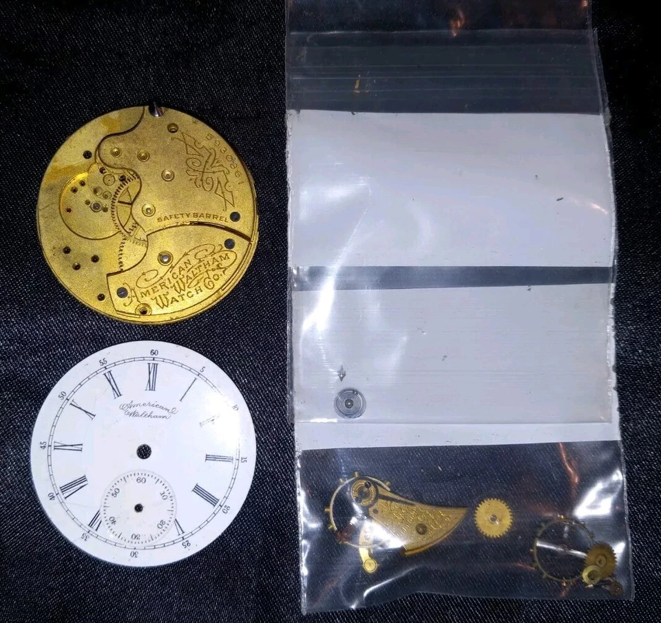 Dial y movimiento del reloj de bolsillo American Waltham 6s (Partes y piezas) Foto 4 de 4