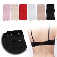 LADIES BRA EXTENSION STRAP ELASTIC/EXPANDABLE - 2 HOOKS 2 POSITIONS - WHITE x 2