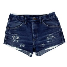 Rustler Upcyled Distressed Denim Cutoff Shorts Sz 31 Dark Wash Cotton High Rise
