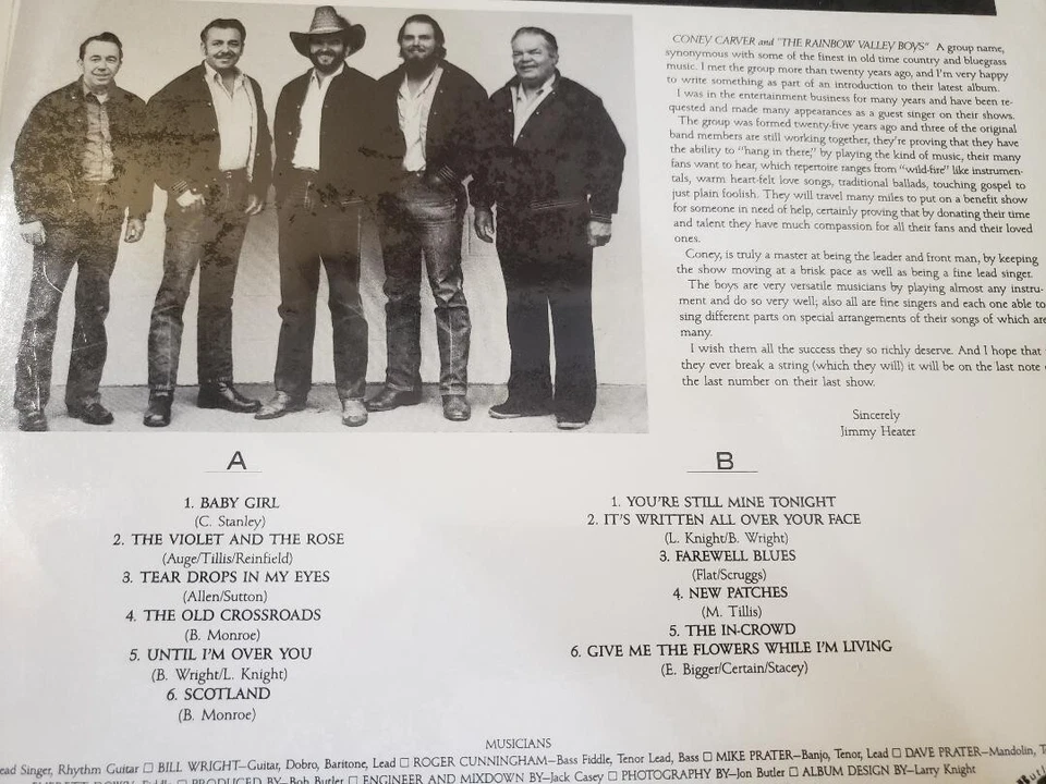 SEALED ~ Coney Carver and the Rainbow Valley Boys ~ BREAKIN EVEN ~ LP ~ NEW - Image 4 of 4