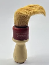 Dubl Duck shaving brush Vintage Made in USA Set in Rubber Boar Bristle red 5"