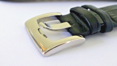 22mm Black Genuine Leather Band Strap with Heavy-Duty Buckle for MONTBLANC 