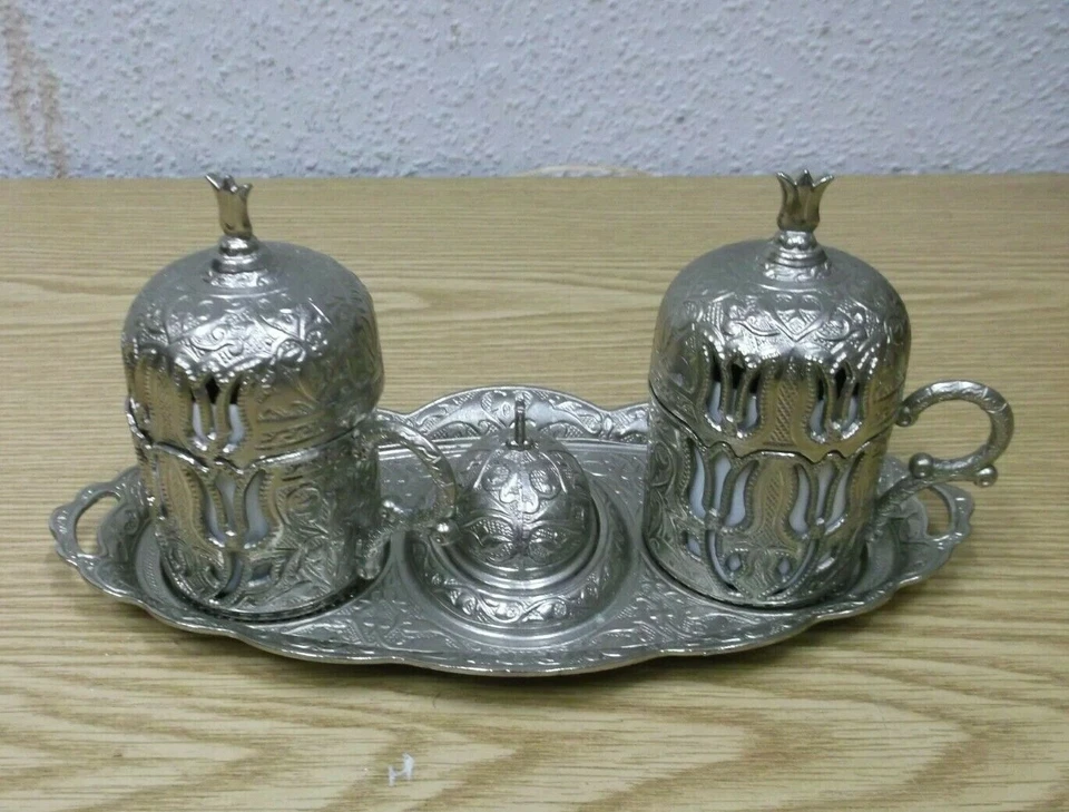 Retro Stilvolle Menagerie Metall Silber Porzellan 