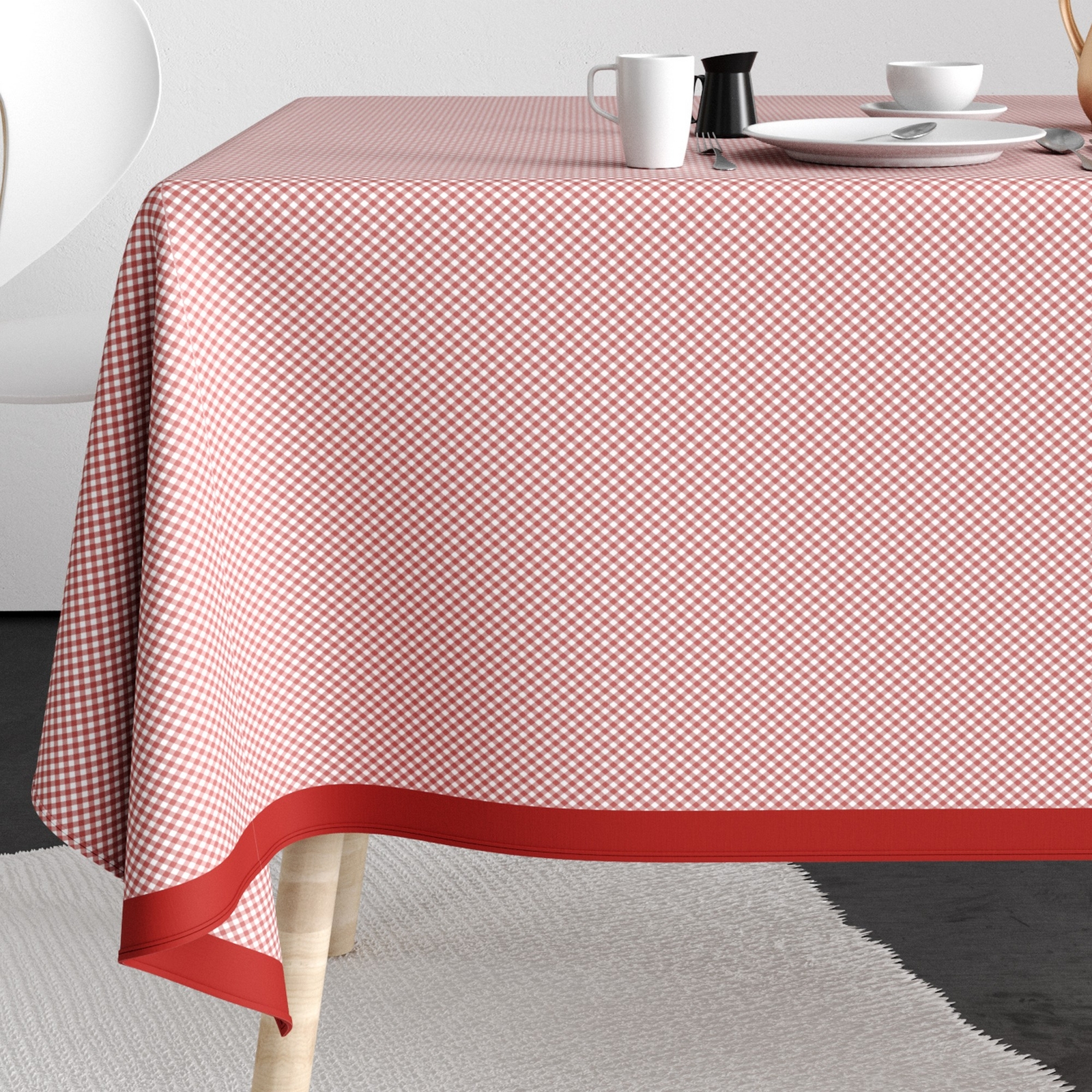 Nappe de table 140x200 cm brique idéale pour dîner de famille