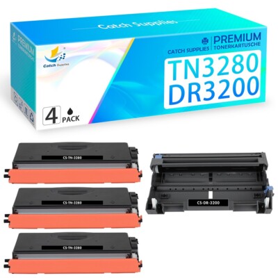 Trommel & 3 Toner Compatible with Brother TN-3280 HL5370 DCP-8070D MFC8370DN