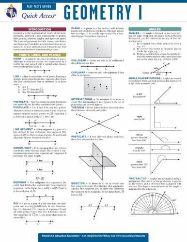 Quick Access Reference Charts Ser.: Geometry 1 - REA's Quick Access ...