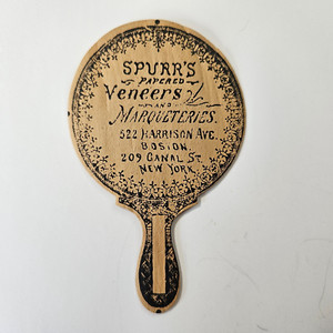 Rare Late 1800's Wood Veneer Trade Card For Spurr's Veneers & Marqueteries