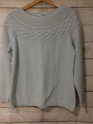 NEW Talbots Pretty Gray Sweater Size X 100% Cotton NICE