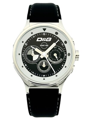 ★ビンテージ★Dolce & Gabbana Leather 46 インポート D&G Dolce & Gabbana Men's DW0639 Multifunction Bariloche Analog