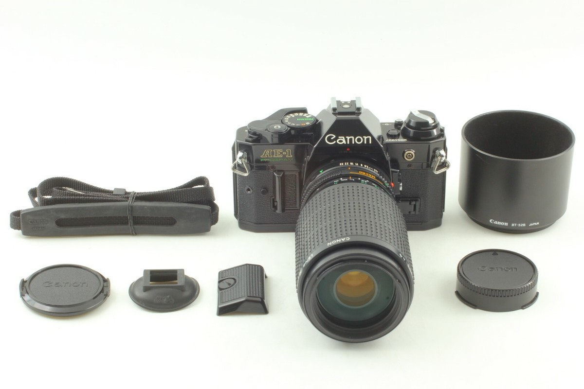 N Mint /New Seals] Canon AE-1 Program Film Black + FD 75-200mm f