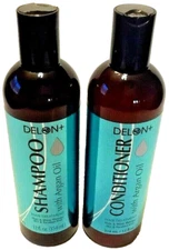(2 Pack) DELON+  SHAMPOO & CONDITIONER with ARGAN OIL, 12 oz each  