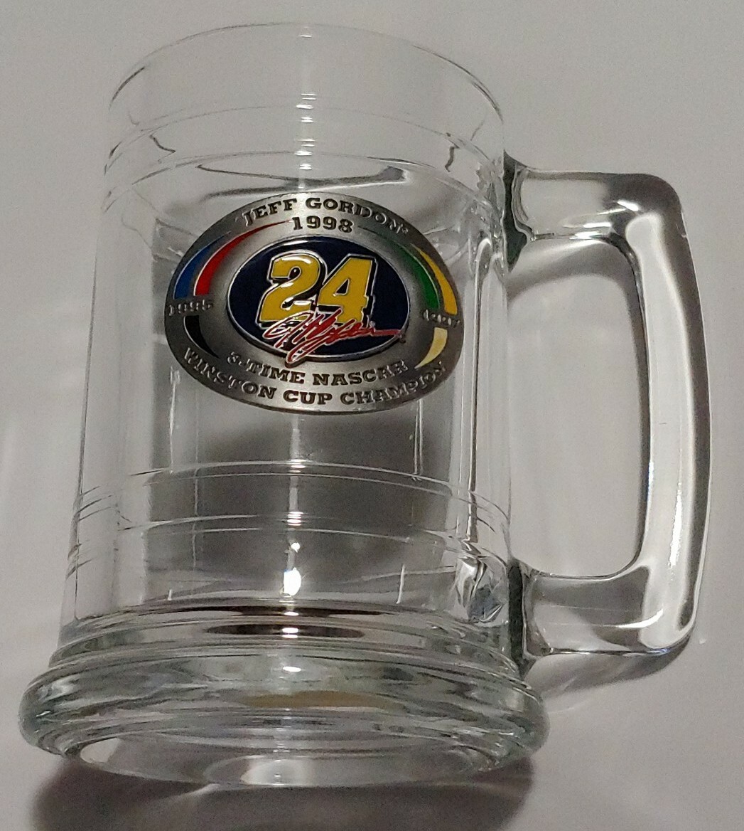 Jeff Gordon #24 1998 3 Time Nascar Winston Cup Champion Glass Beer