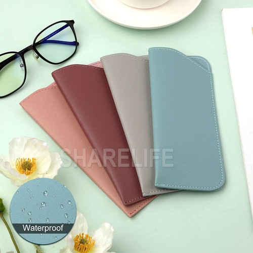 Leather Eyeglass Sunglasses Reading Glasses Case Soft Pouch Bag Pocket Pocket - Picture 5 of 13