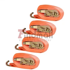 1.5" x 15' 4000 lbs Ratchet Straps J Hook Heavy Duty Tie Downs 4 Pack