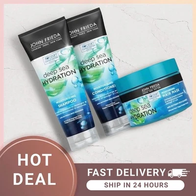 John Frieda Deep Sea Hydration Moisturising Shampoo, Conditioner & Hair Mask.