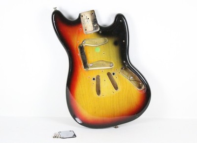 1977 Vintage Fender Mustang Ash BODY Factory Sunburst USA 1970s w/Original Neck