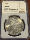 Stunning 1883-P Morgan Silver Dollar NGC MS-64