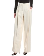 BRUNELLO CUCINELLI WOMEN'S OFF WHITE WIDE LEG TROUSERS MSRP 2195 SIZE 38