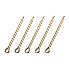 Split Cotter Pin - 3mm x 40mm Solid Brass 2-Prongs Gold Tone 5Pcs
