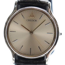 Seiko Credor 9571-6000 Quartz Silver Men's Watch Used Running Aftermarket Strap