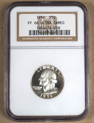 1956 PROOF WASHINGTON QUARTER NGC PF66 ULTRA CAMEO 476008