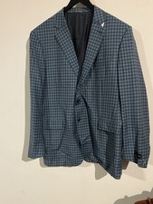 New! Zegna Trofeo Light Blue Check Blazer 60 R