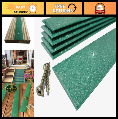 Heavy Duty Anti-Slip Decking Strips - 5 Pack Non-Slip Treads for Steps & Ramps -