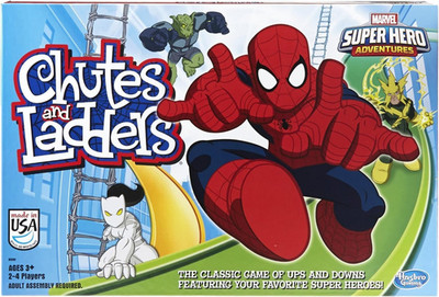 Chutes and Ladders: Marvel Spider-Man Edition Board Game for Kids 2-4 Players, P