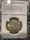 1964 50C Kennedy Half Dollar, Beautiful Bright Shiny Coin, Encapsulated