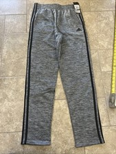 Adidas Boys Pants Tricot Iconic Athletic Gray Size Large 14/16 White Stripe
