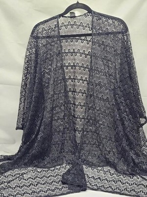 Shall Wrap Open Lace Black Shoulders Cover Holiday Party Dinner