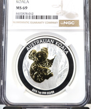 Australian Koala MS 69 Graded 1 oz Precious Metal Content per Unit