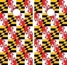 Maryland State Flag Overload Version Cornhole Board Decal Wrap FREE SQUEEGEE