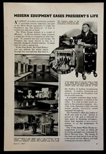 President Roosevelt 1937 pictorial "Modern Equipment Eases President's Life"
