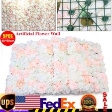 5x Artificial Flower Wall Panels Wedding Party DIY Silk Flowers Backdrop Decor