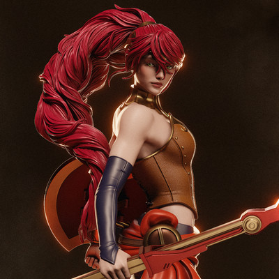 Pyrrha Nikos - RWBY - Resin Print Figur 14K - PAINTED/UNPAINTED 1:6
