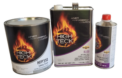High Teck HFP350 GM WA519F Galaxy Silver Basecoat Paint & 8100 Clearcoat Kit
