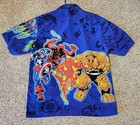 Vintage Marvel Comic Men Shirt Large Short Sleeve Retro Festival Y2K Hawaiian  — photo 2