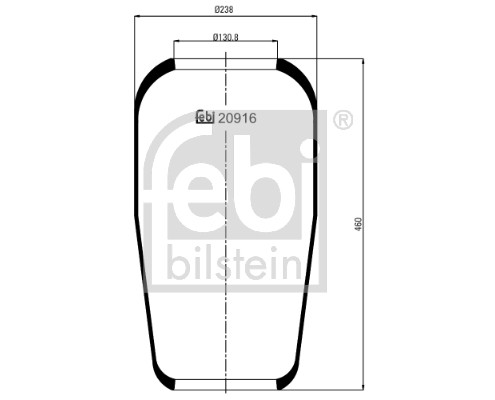 FEBI BILSTEIN BELLOW, AIR SUSPENSION MAN NEOPLAN CENTROLINER CITYLINER E2000 EL