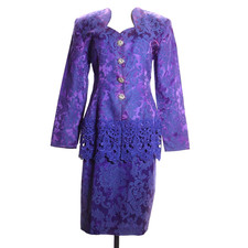 Scott McClintock Gunne Sax Dress Suit Purple 2 Piece Skirt Jacket 90s Vtg Sz 10