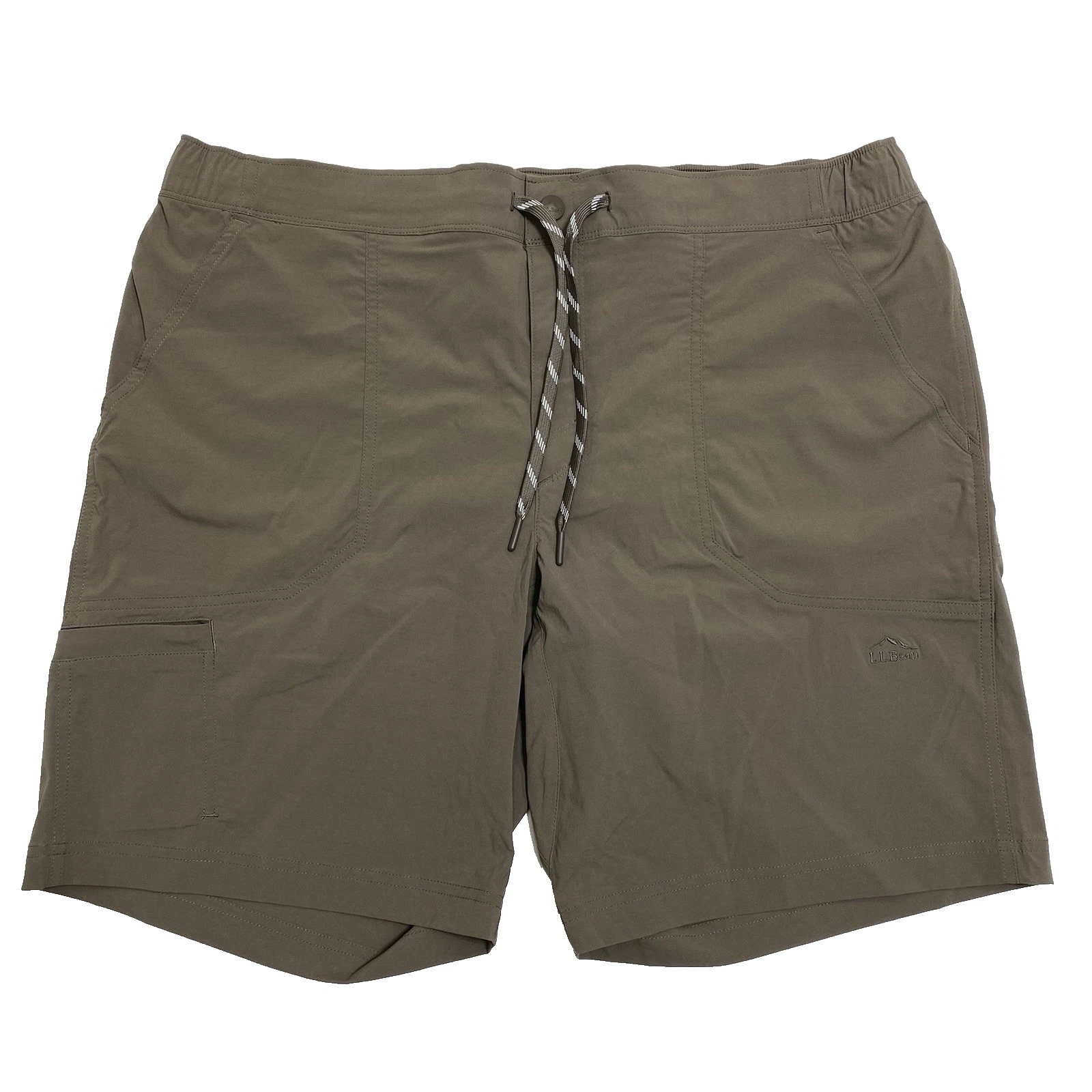 L.L.Bean Mens XL Cresta Hiking Cargo Shorts Stretch Brown Elastic Nylon 519526