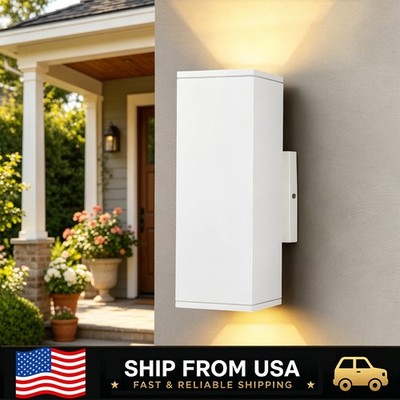 LETRY 10'' Rectangle LED Outdoor Wall Sconce Waterproof Dimmable White Wall Light