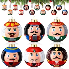 12 Pcs 2.36 Inch Christmas Hand Painted Nutcracker Ball Ornament for Christma...