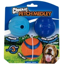 Medium Rubber Dog Chew Toys, Pack of 3, Assorted Fetch Balls for Pets